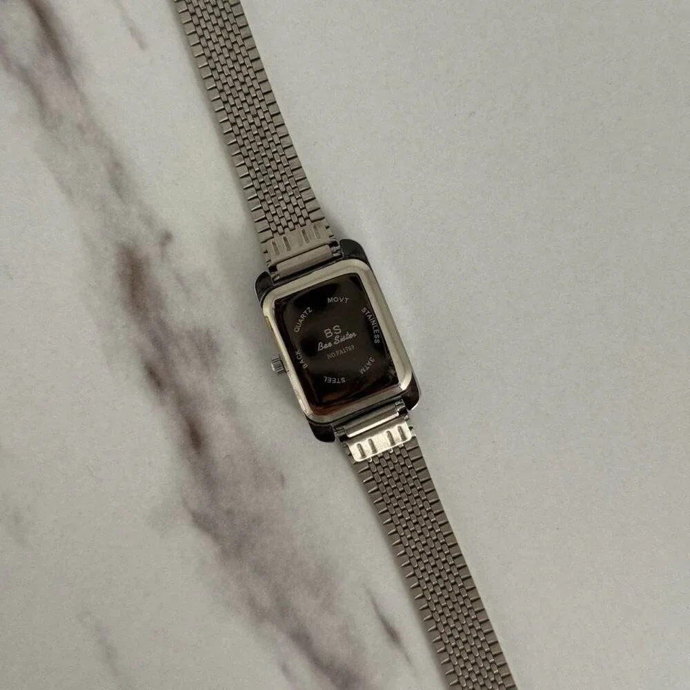 Sku:0340 Silver white dial Women Casual Quartz Watch Stainless‎ Steel +gift box